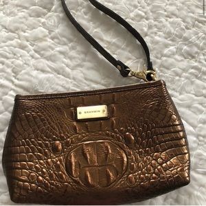 Brahmin signature croc-embossed leather clutch